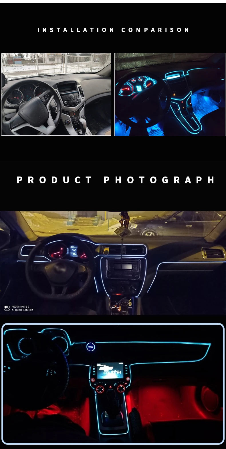 Car Interior Atmosphere Lighting LED Strip