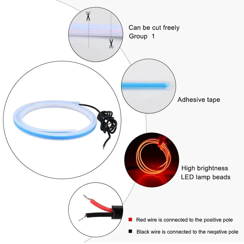 LED Daytime Running Light Scan Starting Car Hood Decorative Lights