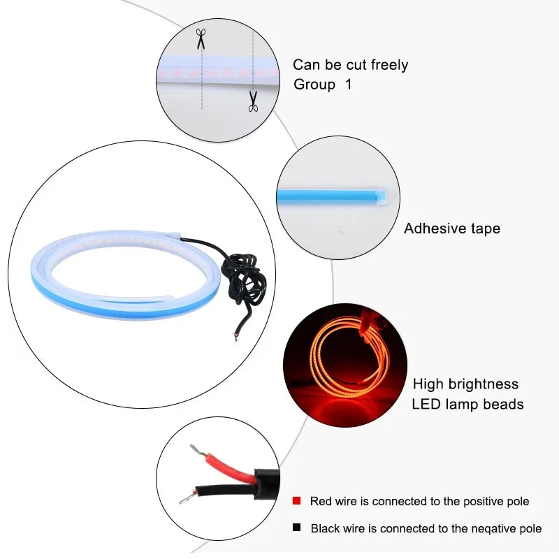 LED Daytime Running Light Scan Starting Car Hood Decorative Lights